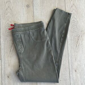 SPANX Grey Olive Stretchy Denim Skinny Pants